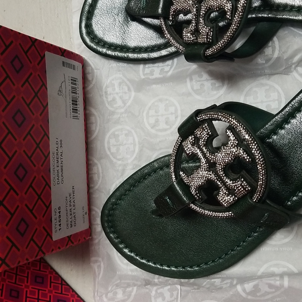 Limited Edition Our Cult Favorite Embellishment Leather Flat Thong Sandals - Picture 11 of 12